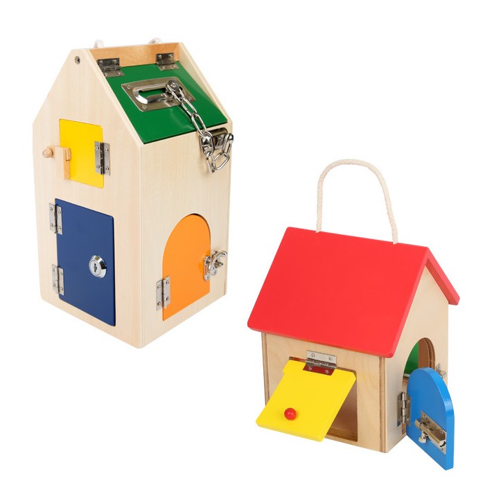 Montessori Wooden Lock Box & Latches Toy