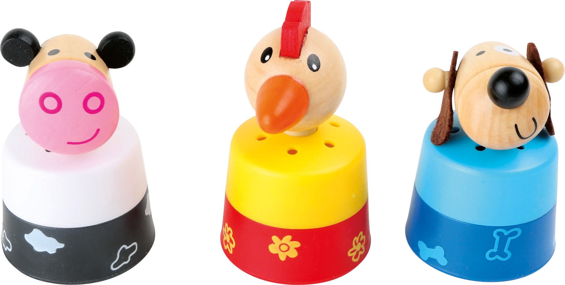 Wooden Farm Animal Tactile Figurines - Vue 3