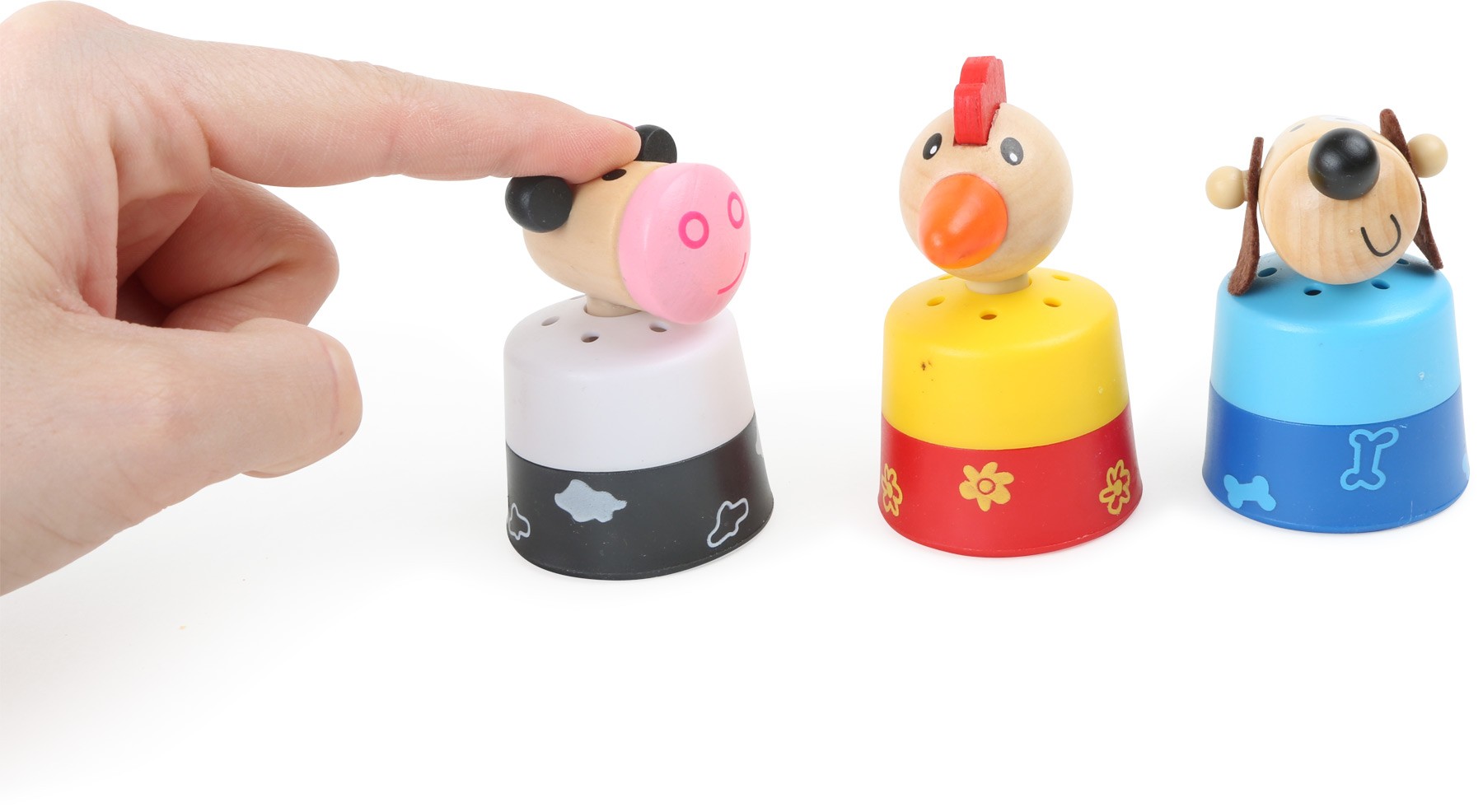 Wooden Farm Animal Tactile Figurines - Vue 4