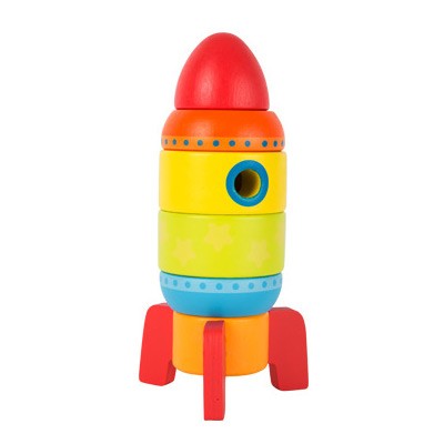 Wooden Rocket Stacking Ring Tower