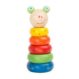Colourful Wooden Animal Stacking Ring Tower - Vue 5