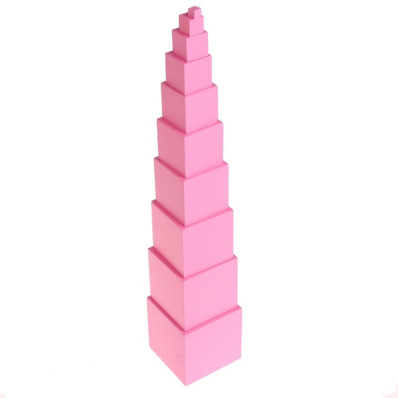 The Montessori Pink Tower with 10 Visual Cards - Vue 4