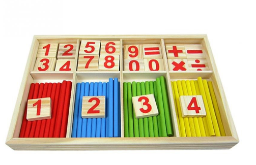 Wooden Arithmetic Box with Counting Sticks & Number Tiles - Vue 2