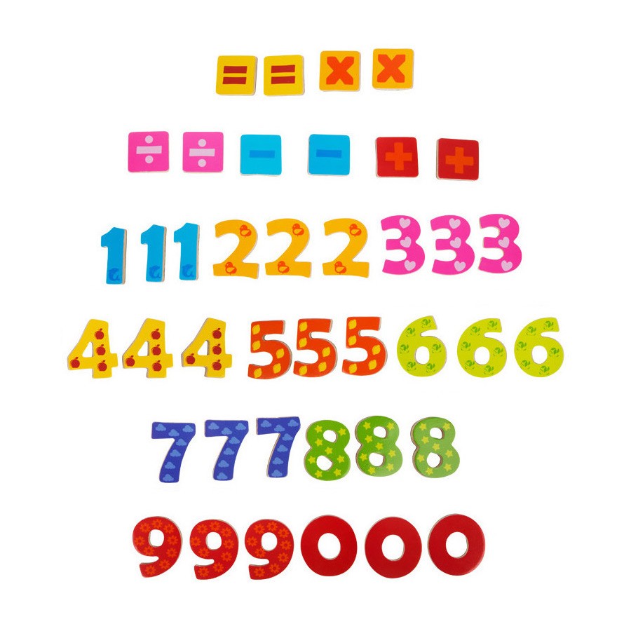 Wooden Magnetic Numbers & Maths Symbols Set - 40 Pcs - Vue 3