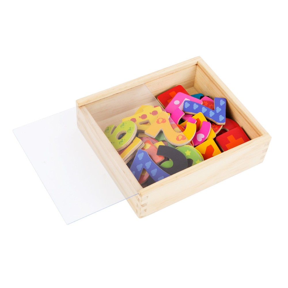 Wooden Magnetic Numbers & Maths Symbols Set - 40 Pcs - Vue 5