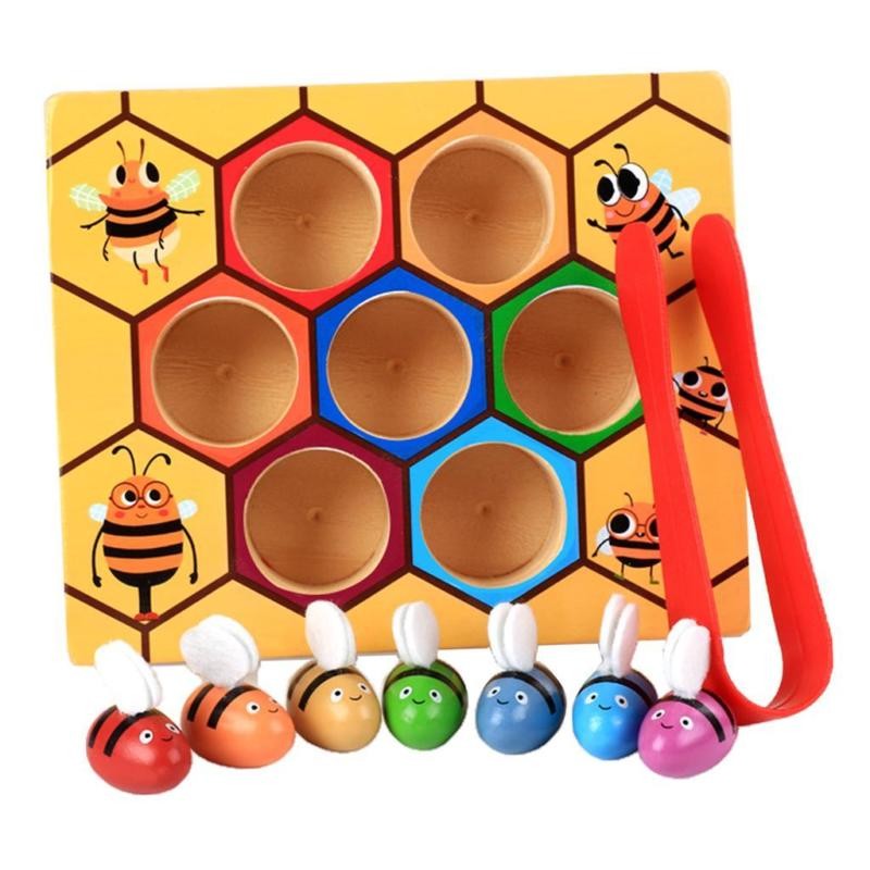 Montessori Wooden Carrot Harvesting & Sorting Game - Vue 2