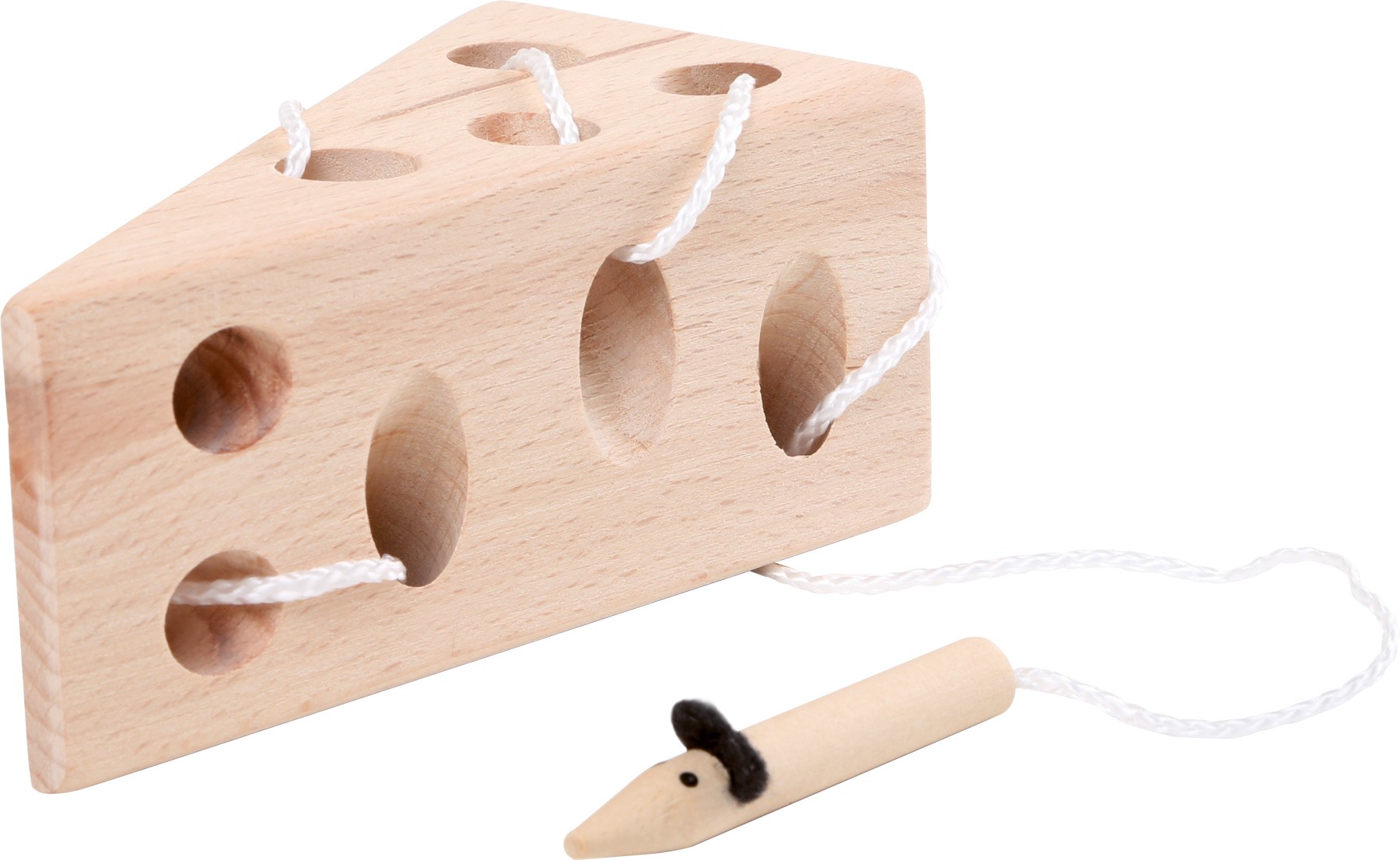 Montessori Wooden Cheese & Mouse Lacing Toy