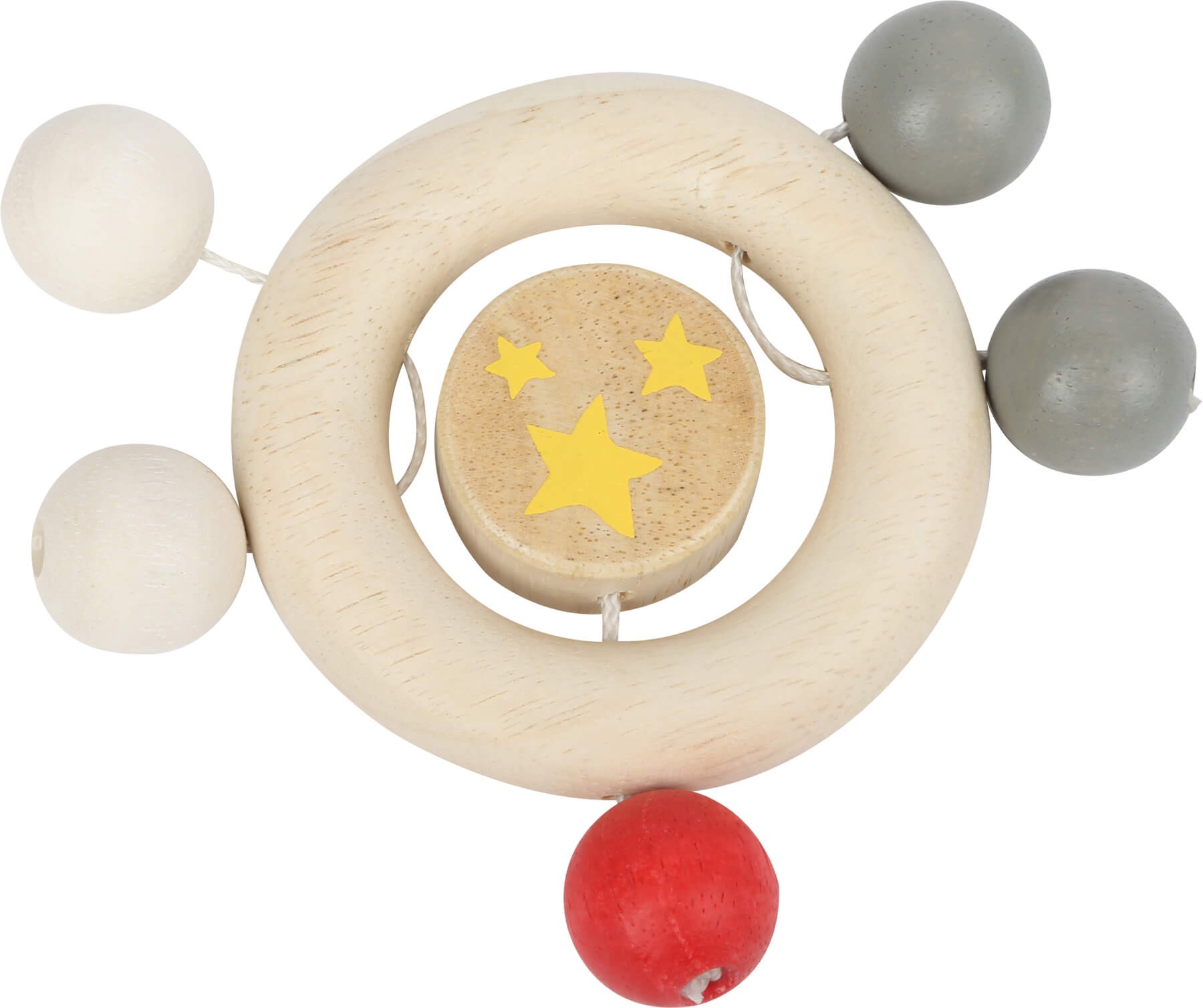 Natural Wooden Teething Ring with Sensory Beads - Vue 4