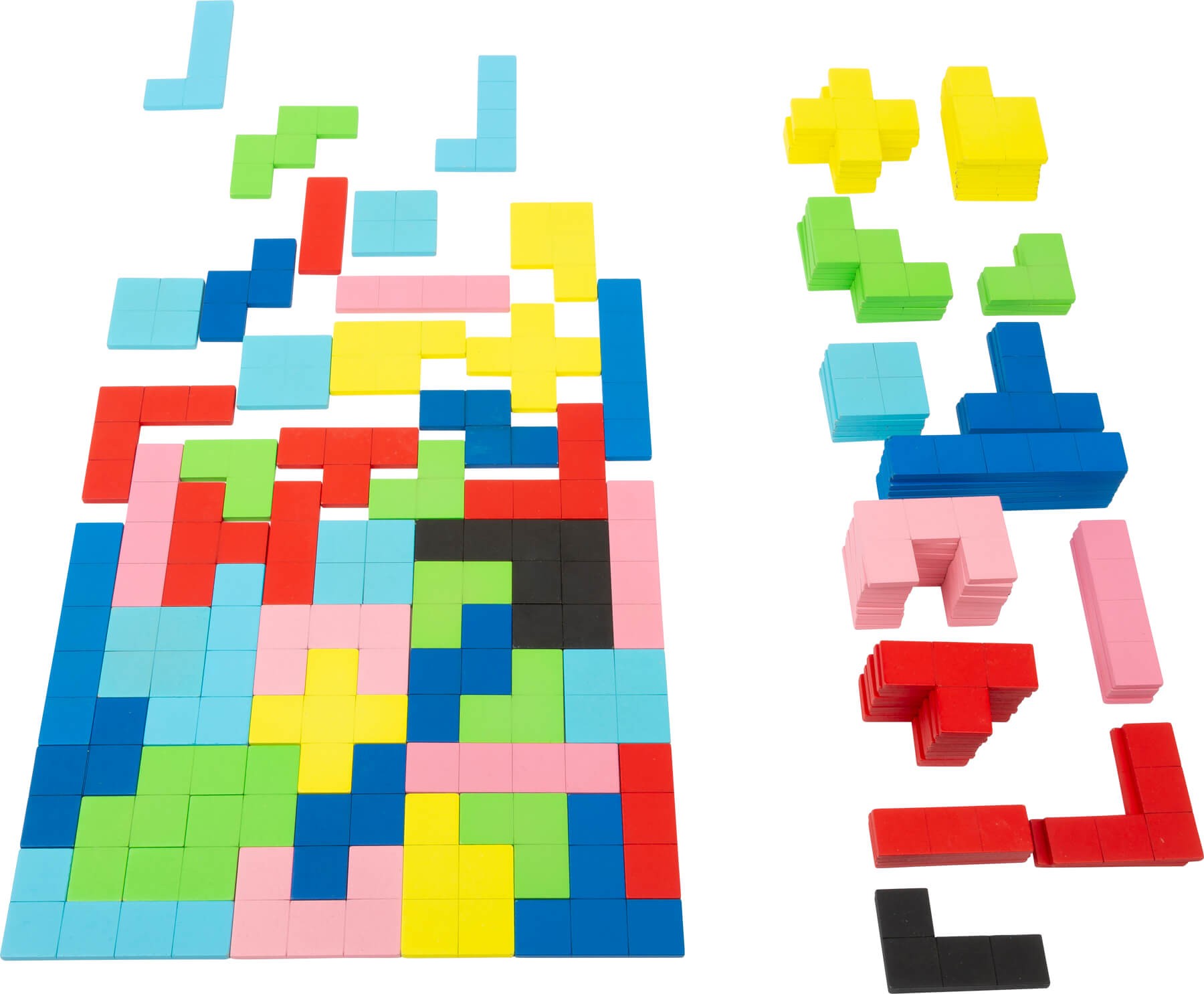 Wooden Geometric Tetris Grid Puzzle - 40 Brain Teaser Blocks - Vue 3