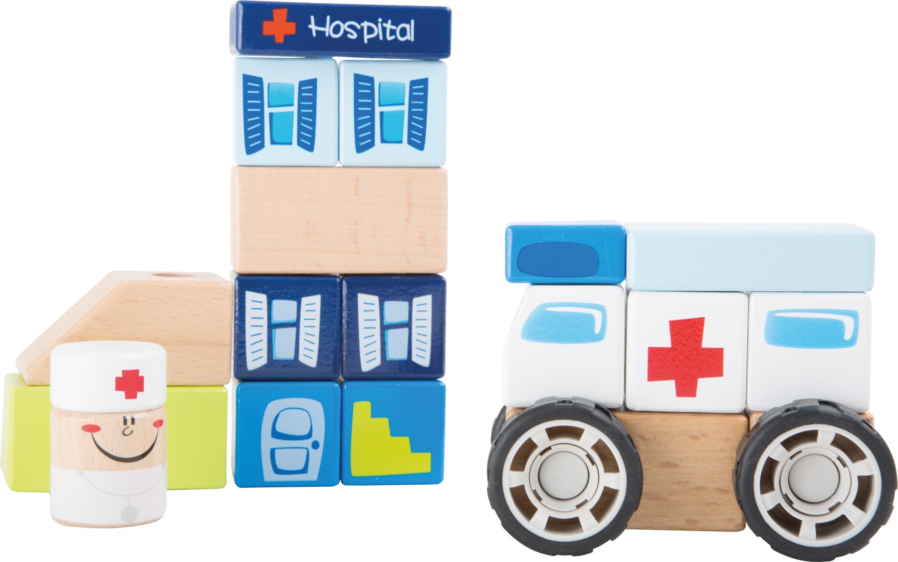 Wooden Ambulance & Hospital Construction Playset