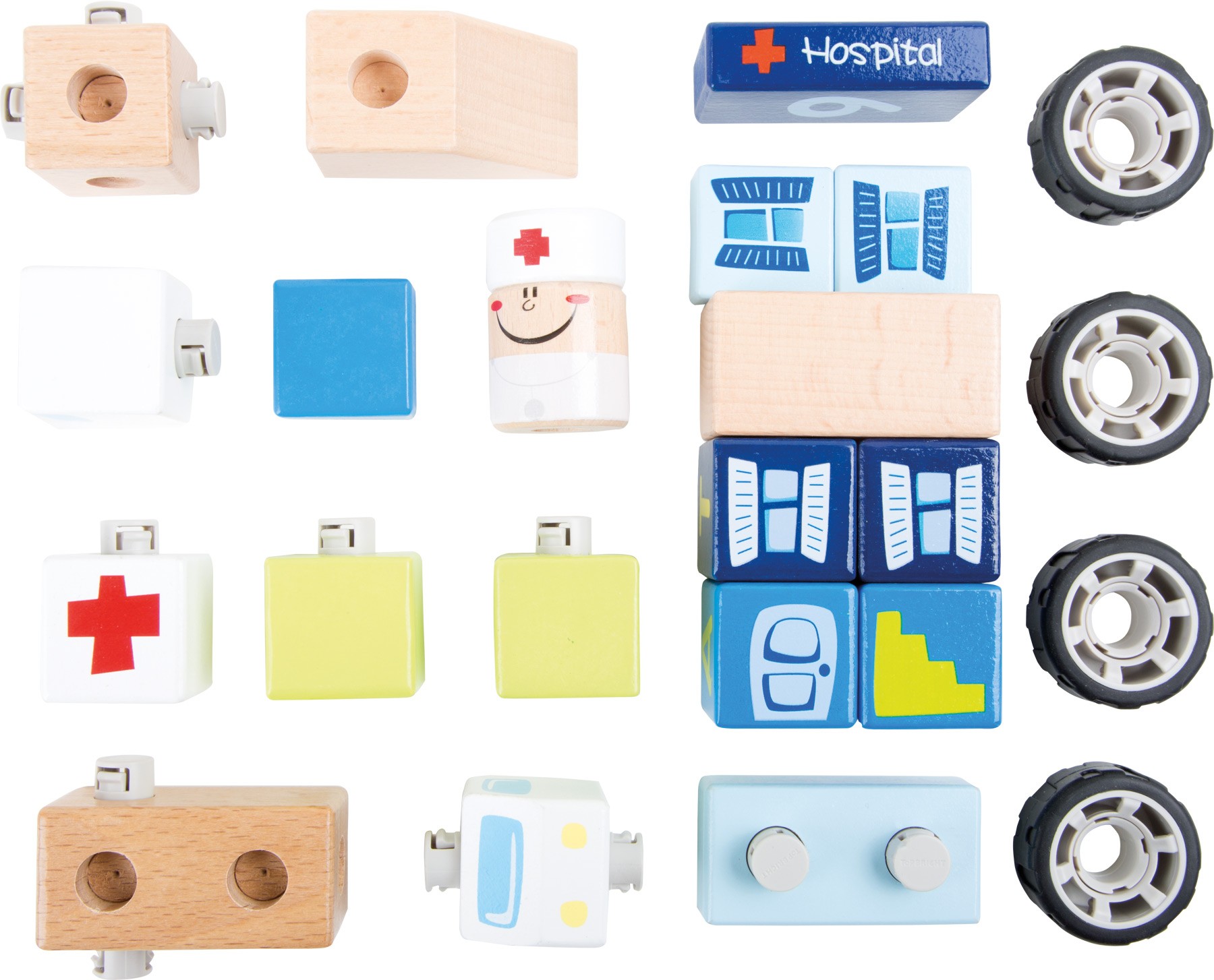 Wooden Ambulance & Hospital Construction Playset - Vue 2