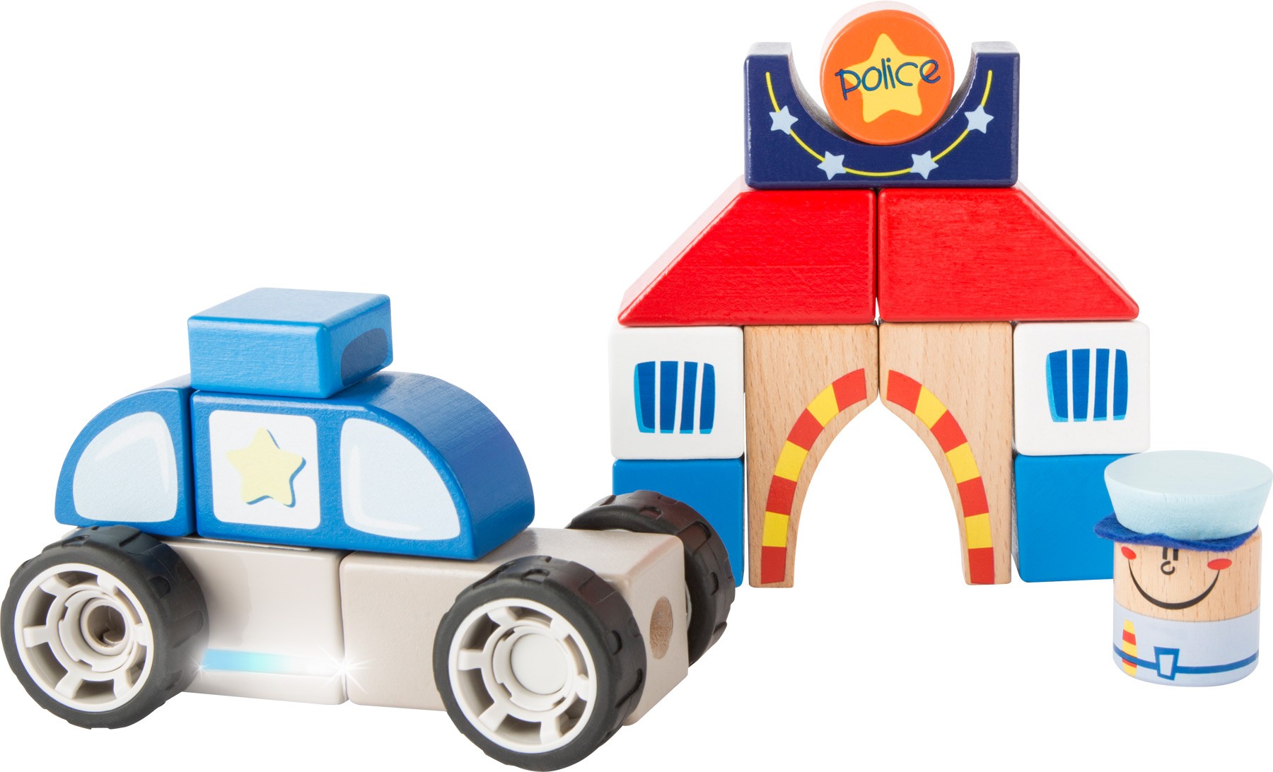 Wooden Police Station & Car Construction Playset - Vue 3