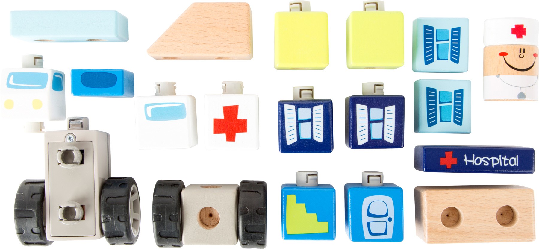 Wooden Ambulance & Hospital Construction Playset - Vue 4