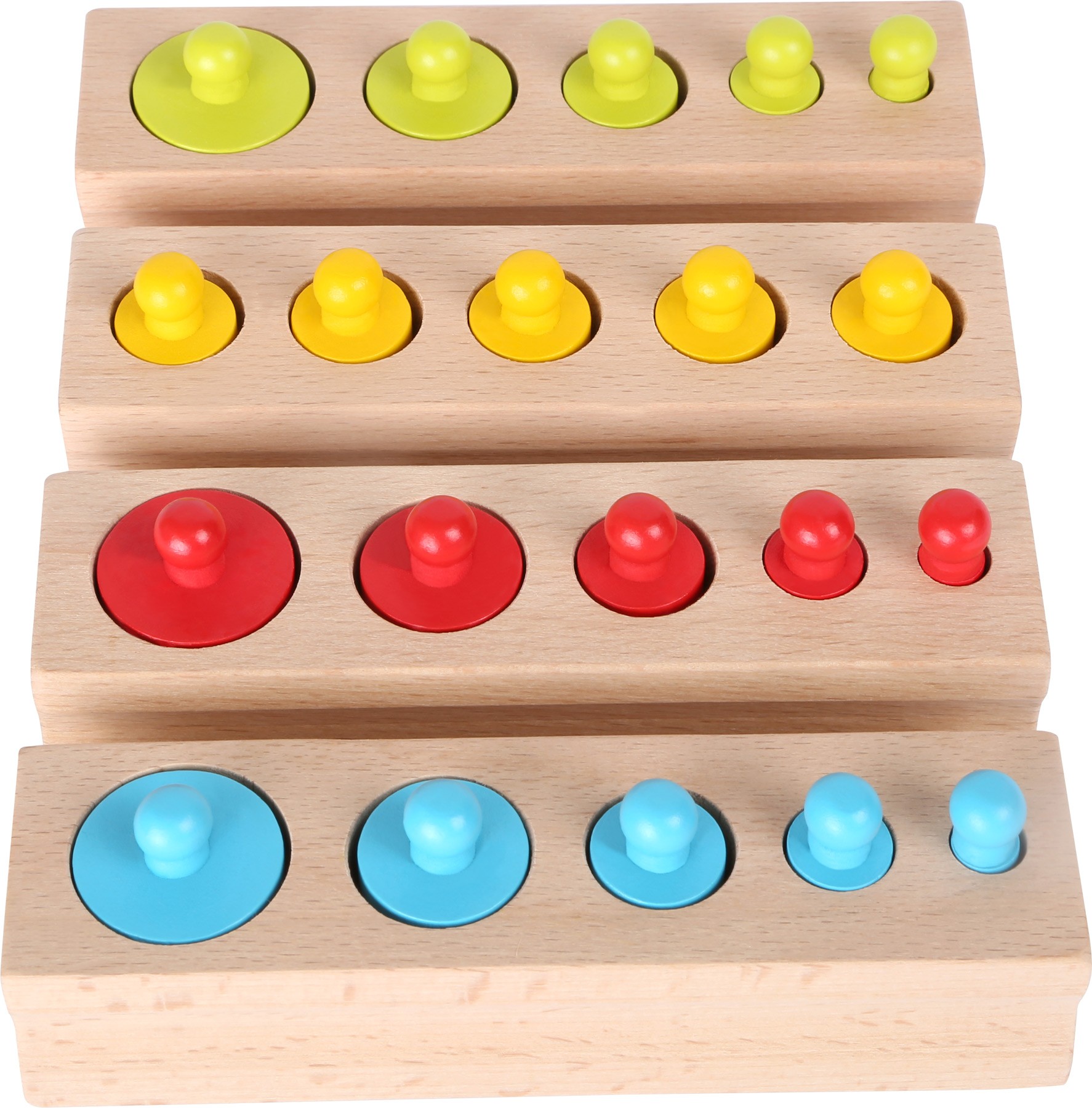 Montessori Cylinder Volume & Weight Blocks - 4 Bases Set - Vue 7
