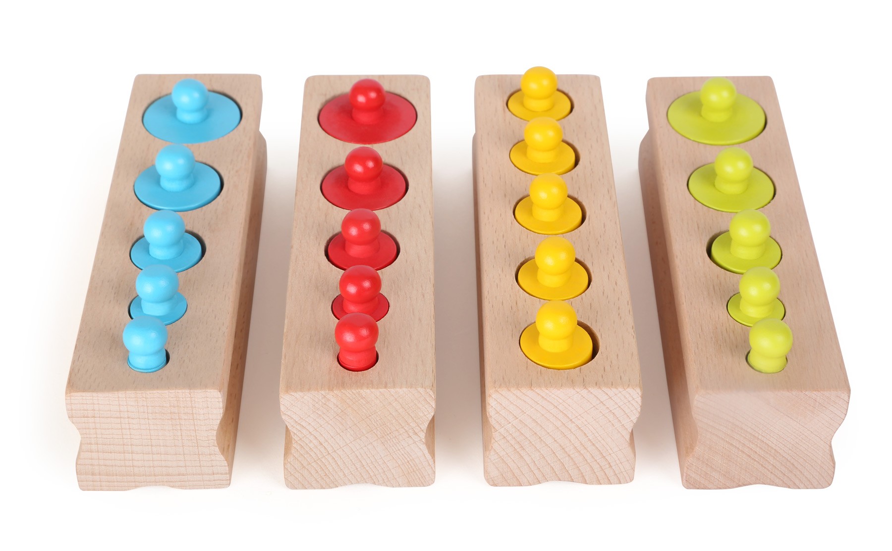 Montessori Cylinder Volume & Weight Blocks - 4 Bases Set - Vue 4