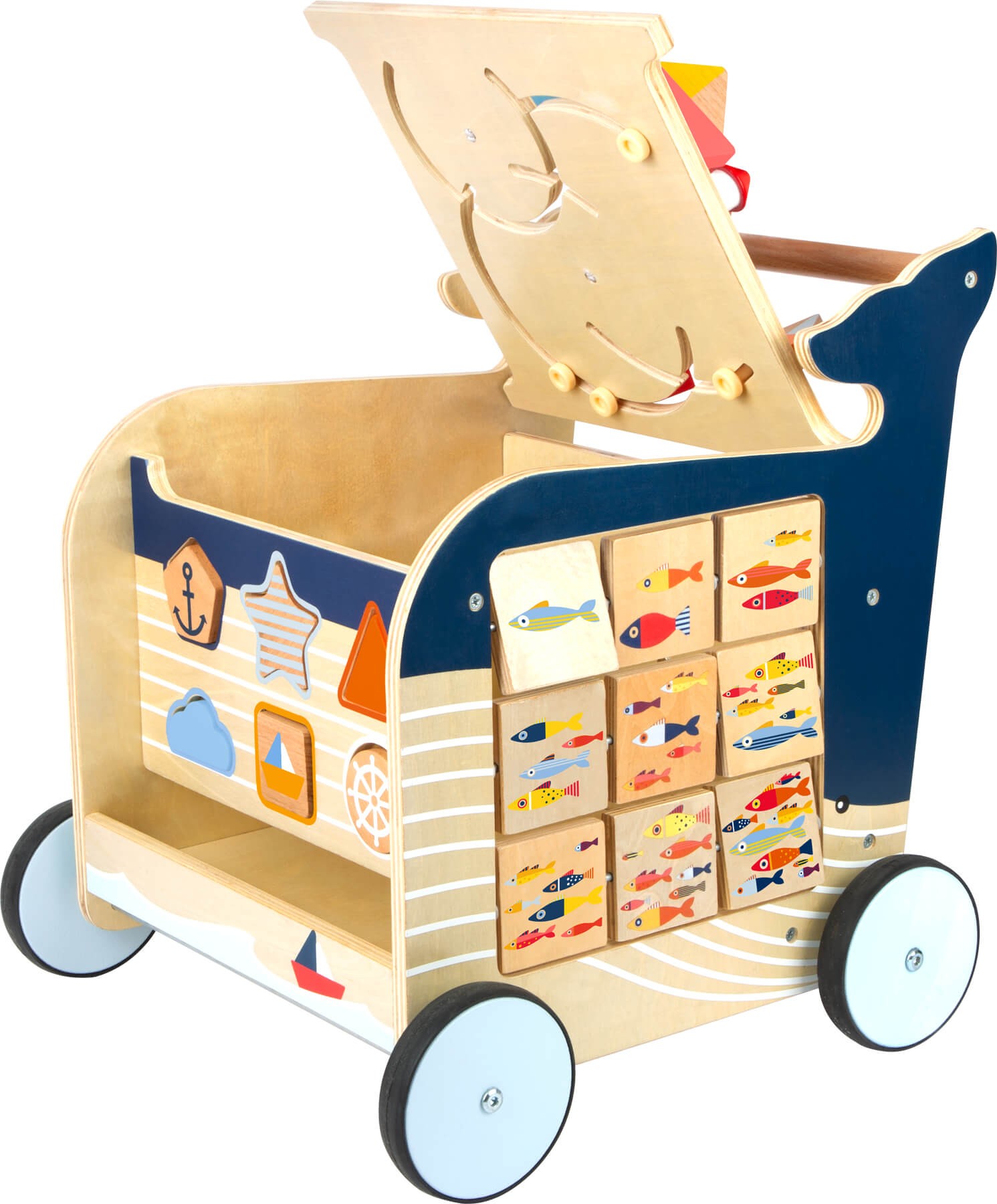 Deluxe Ocean Wooden Baby Walker & Activity Cart - Vue 3