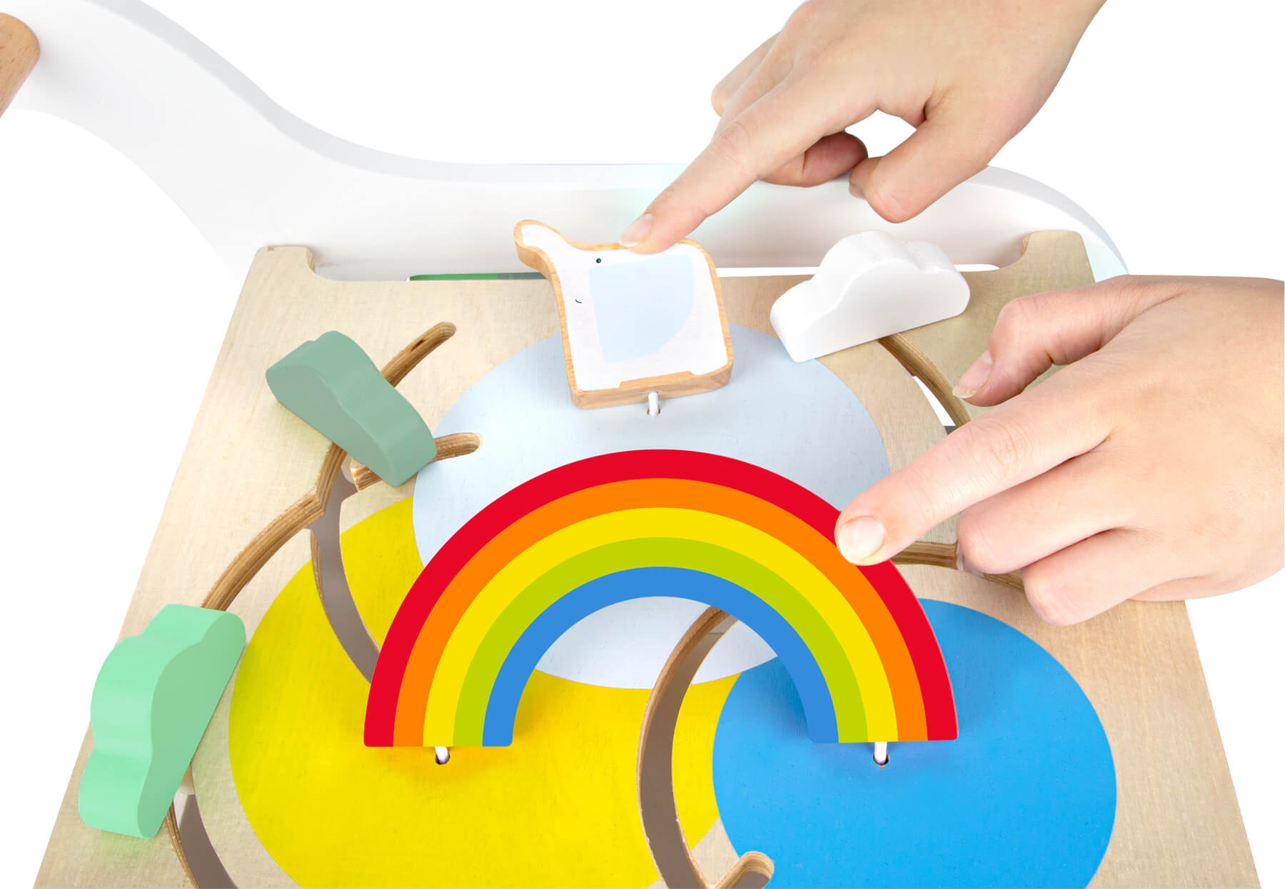 Deluxe Rainbow Wooden Baby Walker & Activity Cart - Vue 6