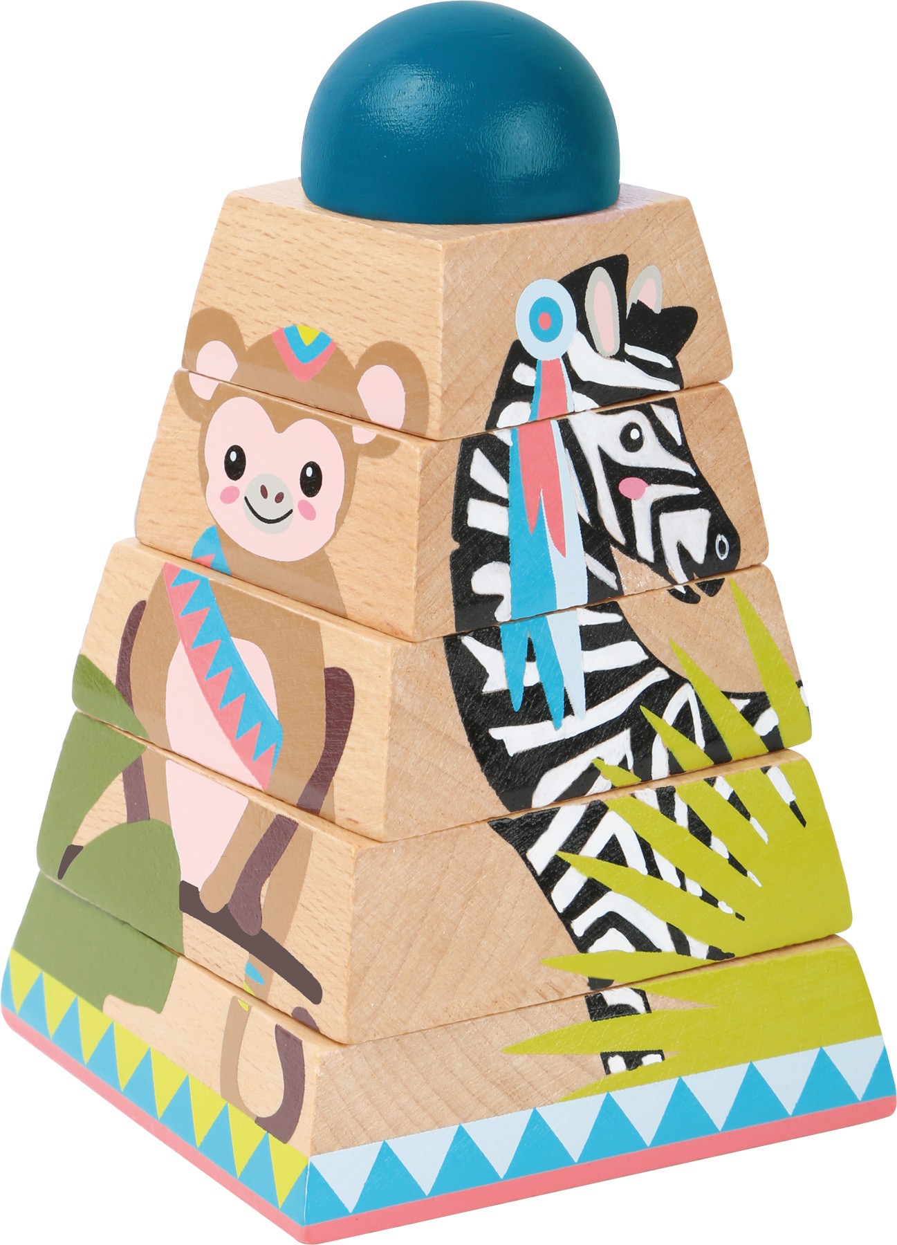Wooden Jungle Animal Stacking Pyramid - Vue 2