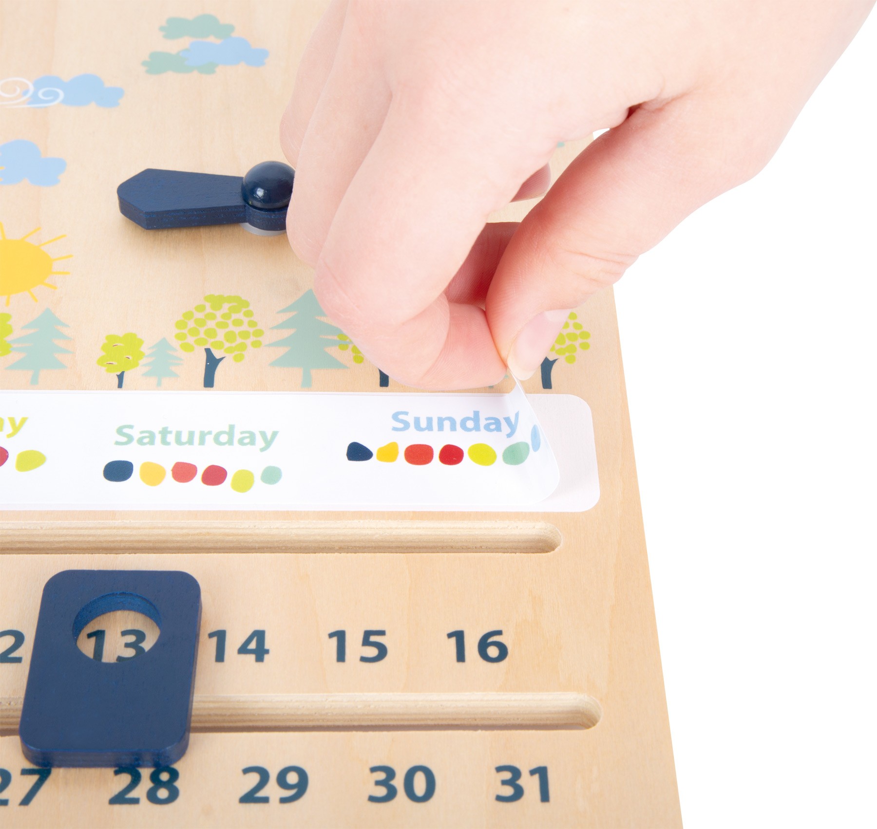 Wooden Learning Calendar & Teaching Clock Board - Vue 2