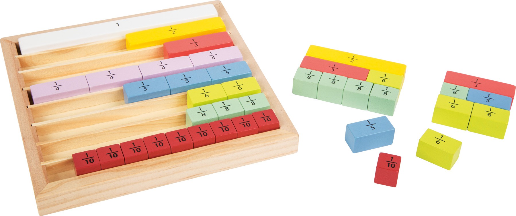 Montessori Wooden Fractions Learning Box - Vue 2