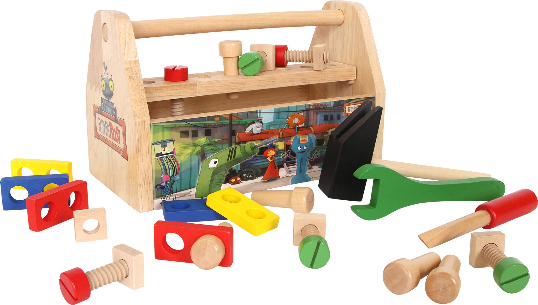 2-in-1 Wooden Tool Box & Mini Workbench Set - Vue 2