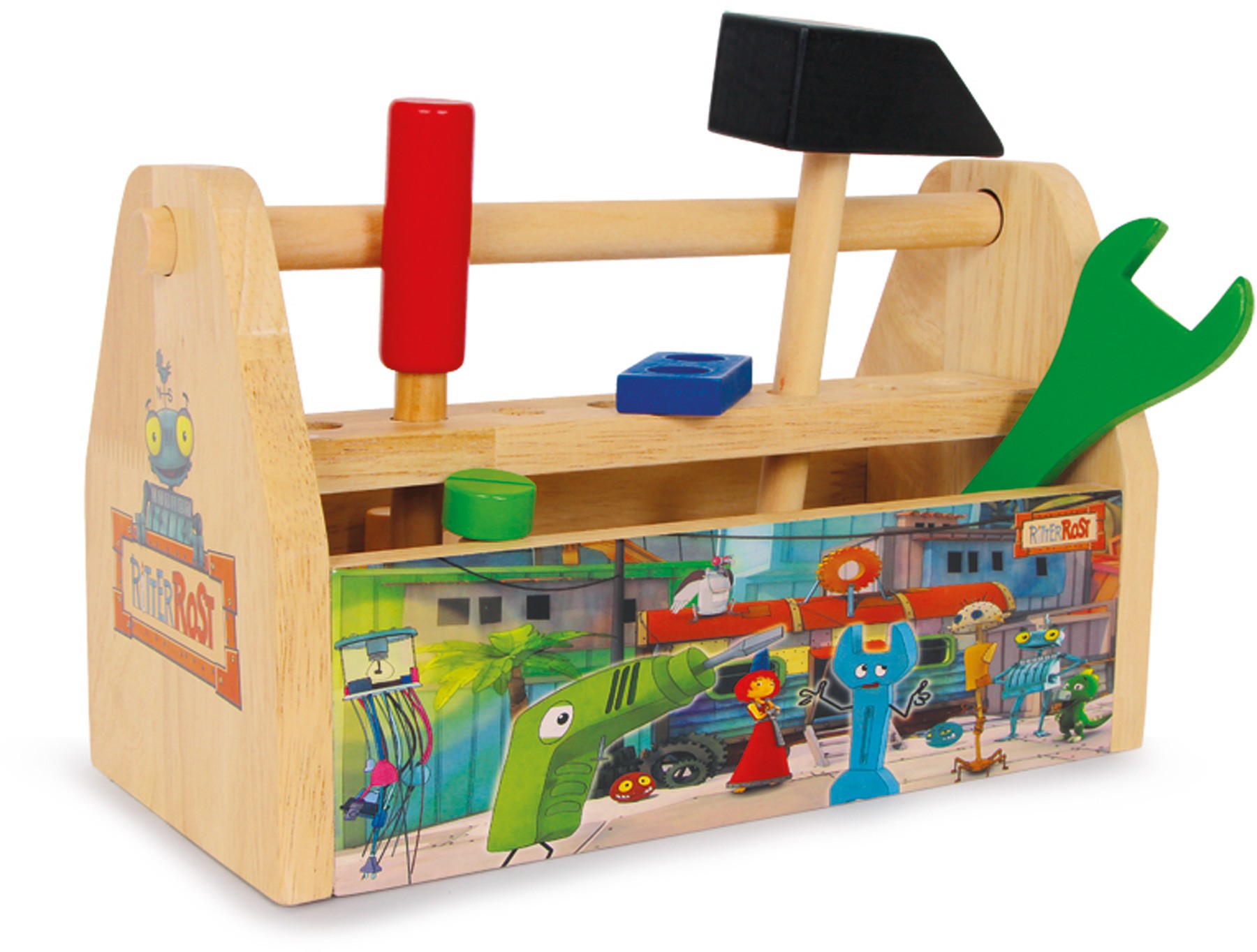 2-in-1 Wooden Tool Box & Mini Workbench Set - Vue 4