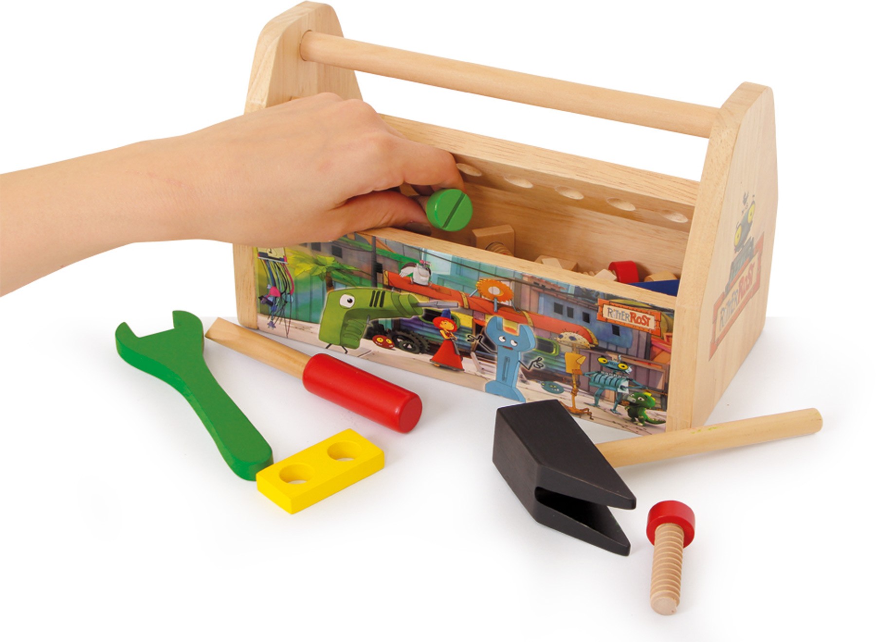 2-in-1 Wooden Tool Box & Mini Workbench Set - Vue 5