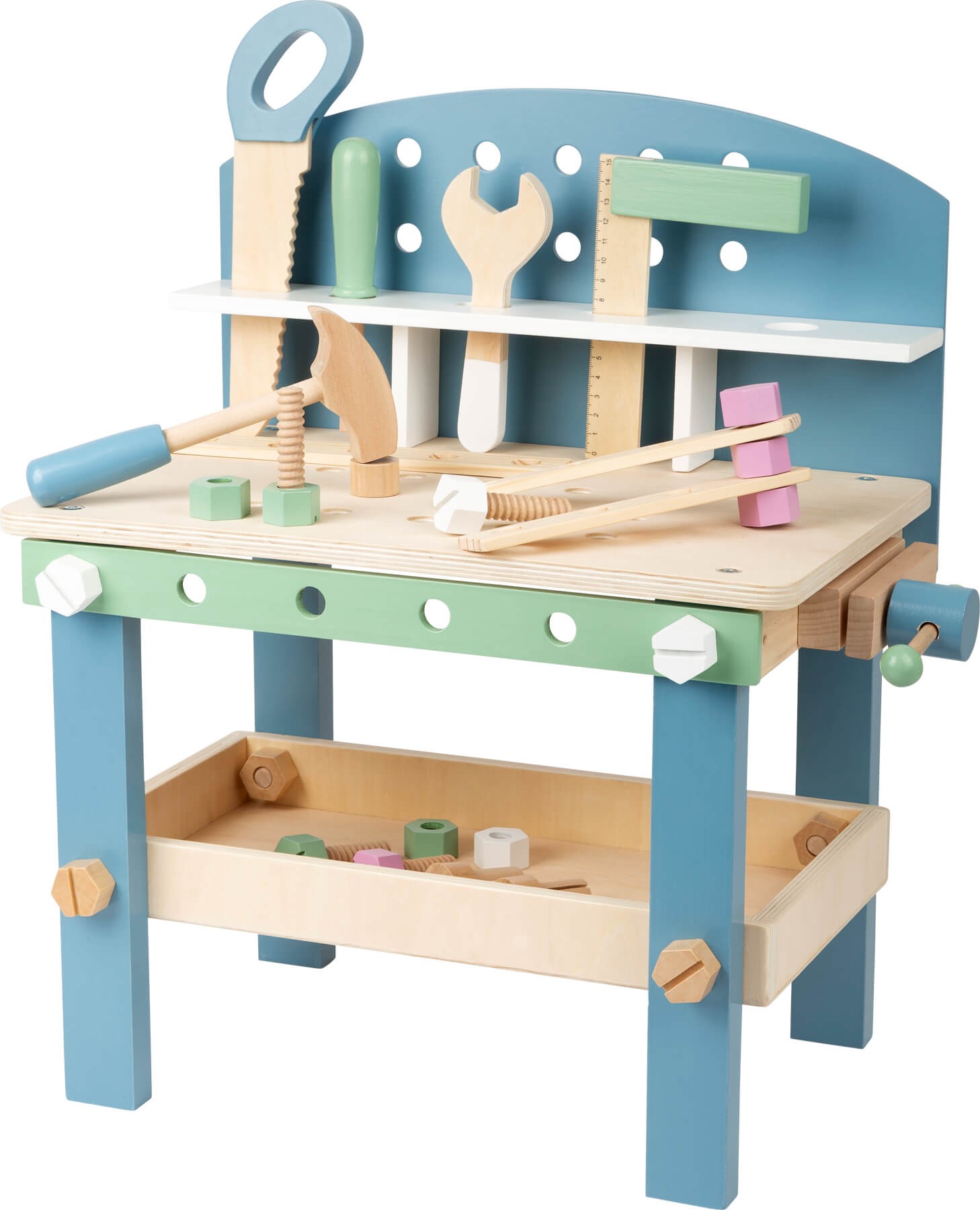 Deluxe Compact Wooden Workbench Playset with Tools