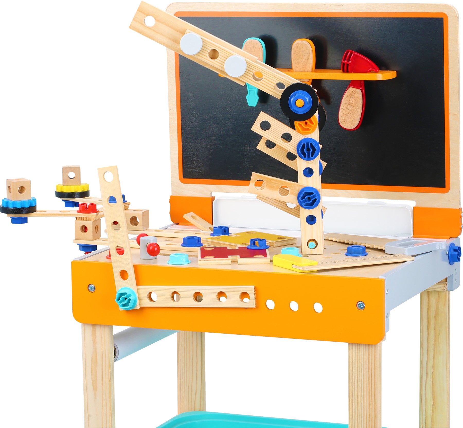 2-in-1 Wooden Workbench & Drawing Desk Playset - Vue 2