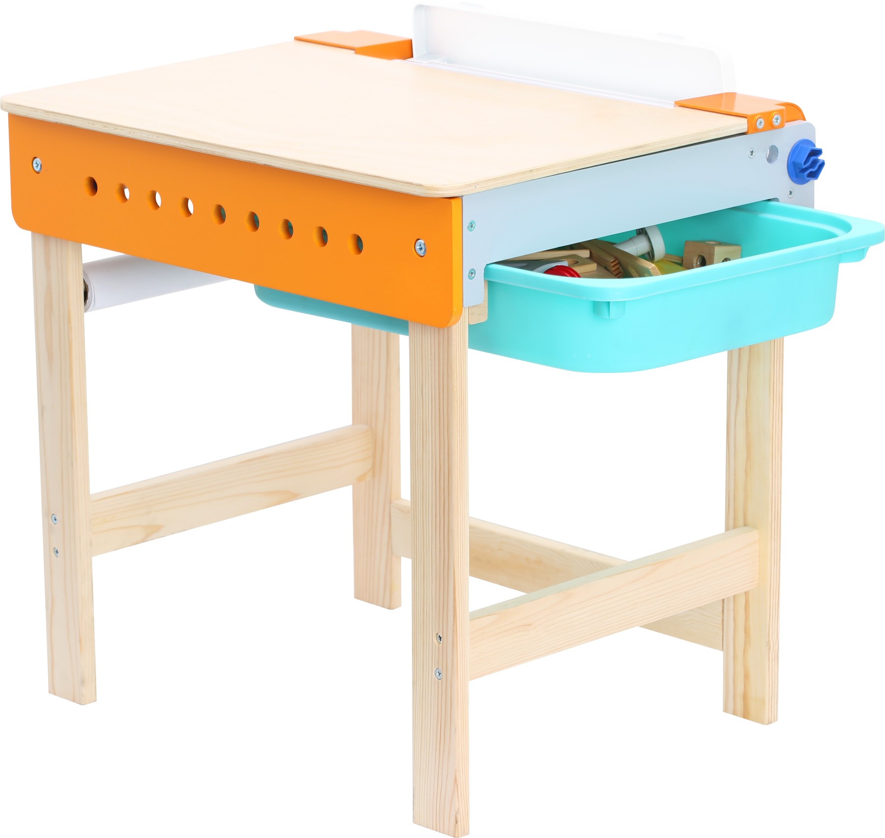2-in-1 Wooden Workbench & Drawing Desk Playset - Vue 8