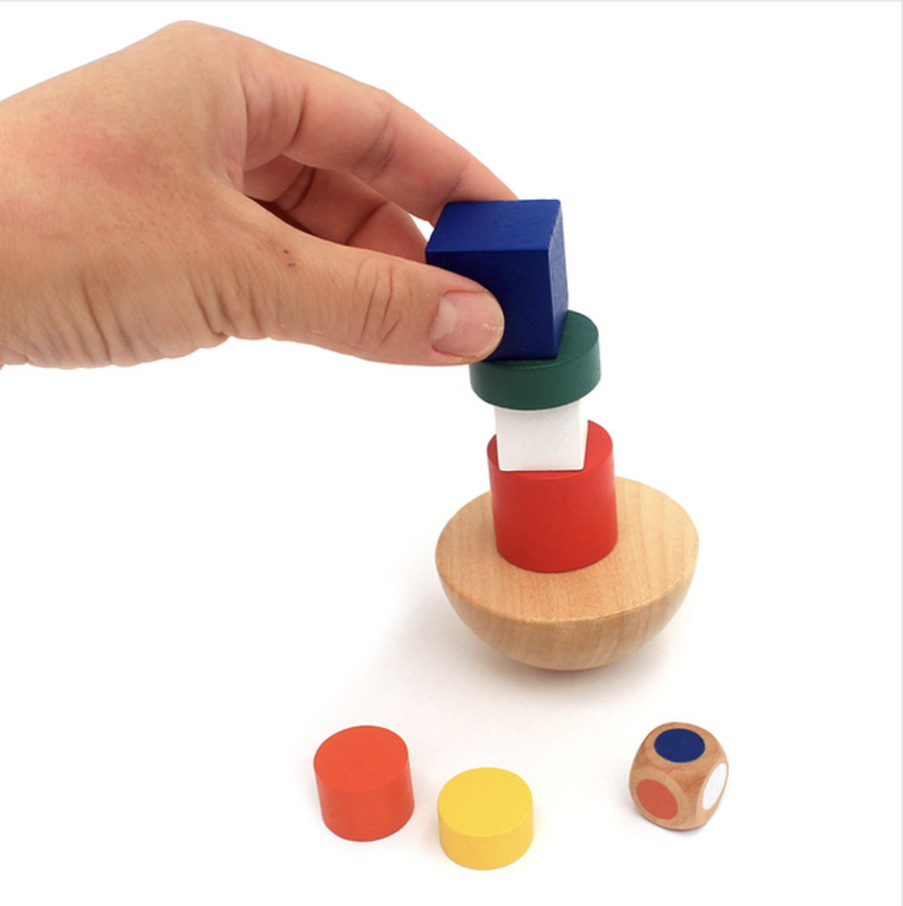 Wooden Rocking Balance Toy - Stacking & Balancing Game - Vue 3