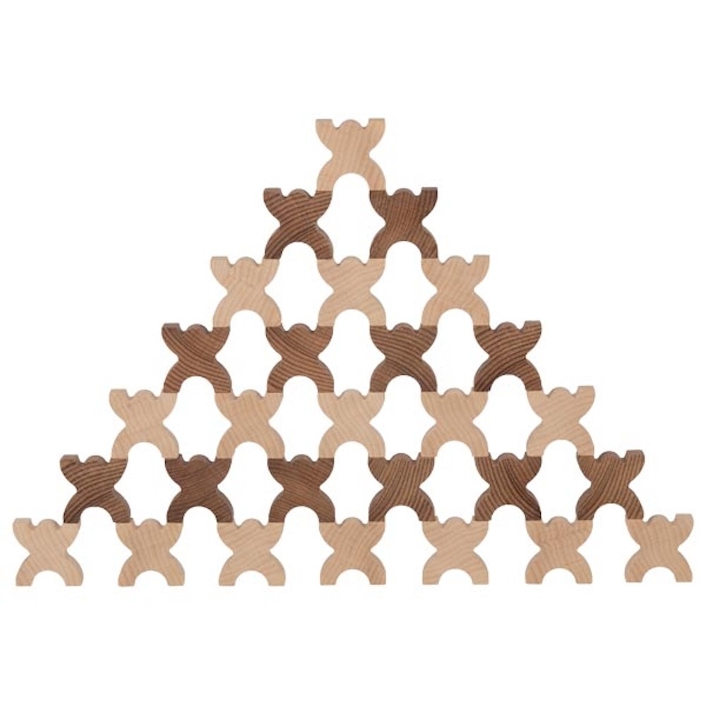 Montessori Wooden Stacking Acrobats Building Set - Vue 2