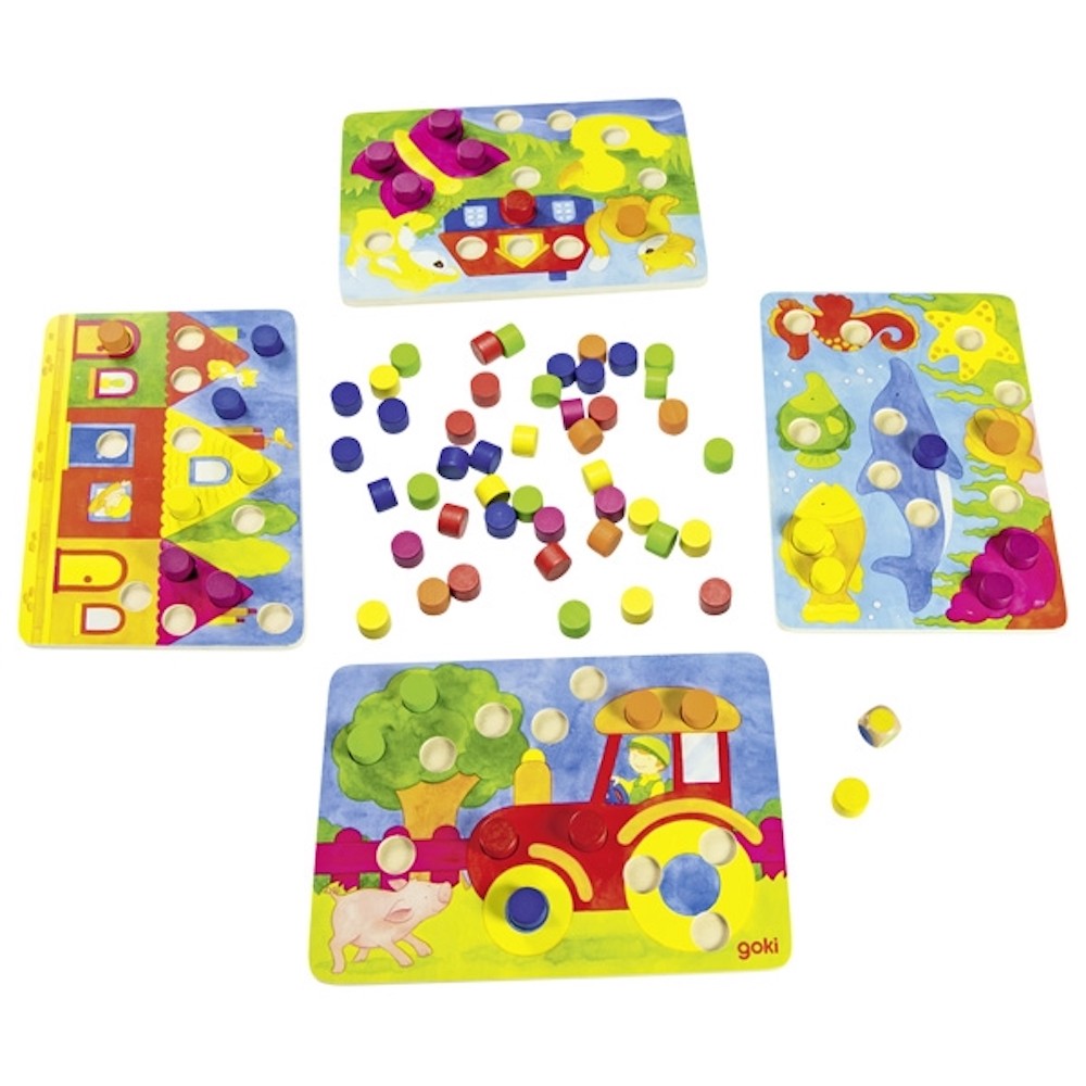 Wooden Colour Matching Lotto Game - 4 Boards