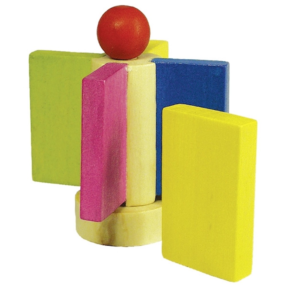 Wooden Domino Rally Set - 250 Multicoloured Pieces - Vue 4
