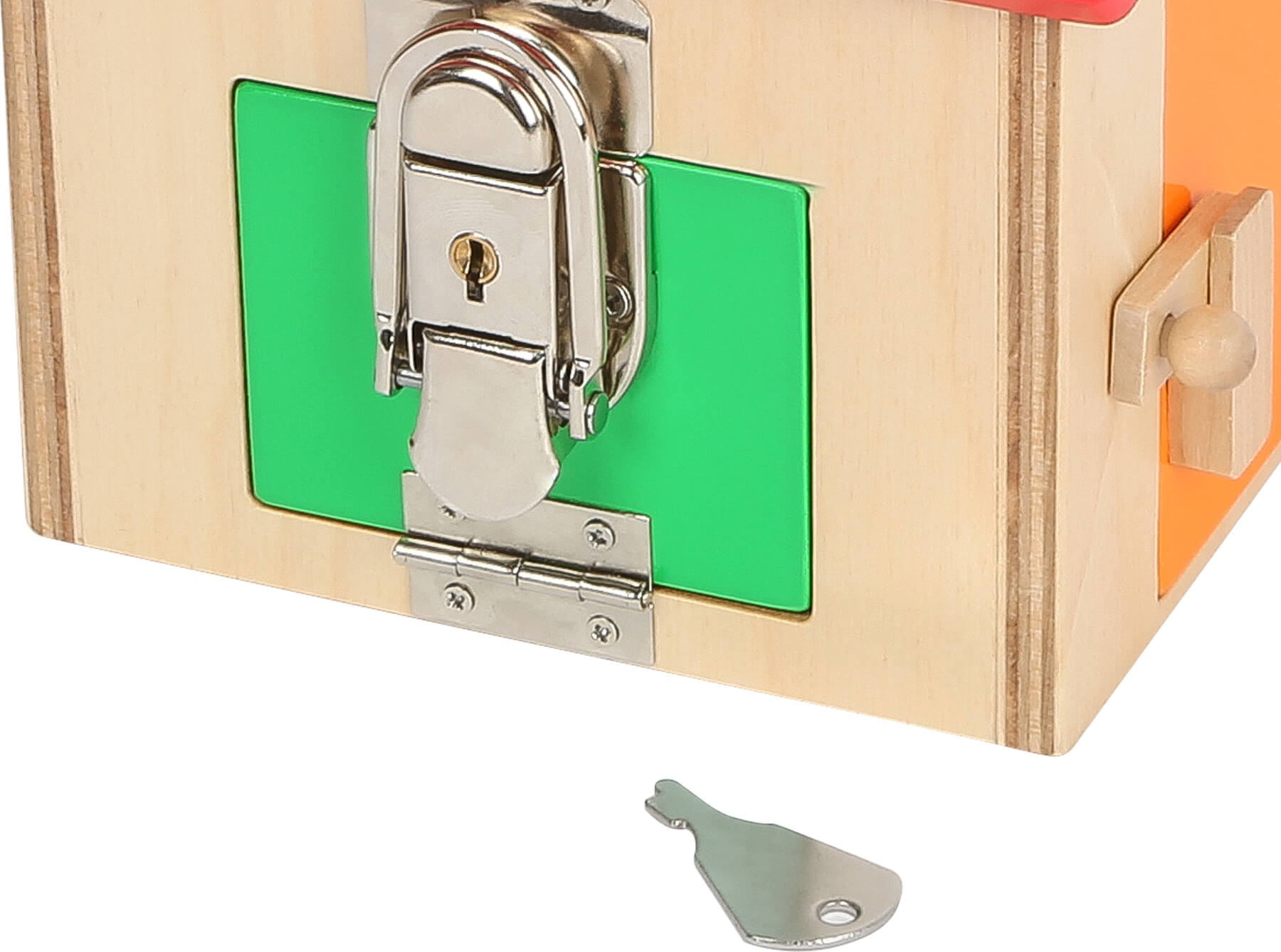 Montessori Wooden Lock Box & Latches Toy - Vue 18