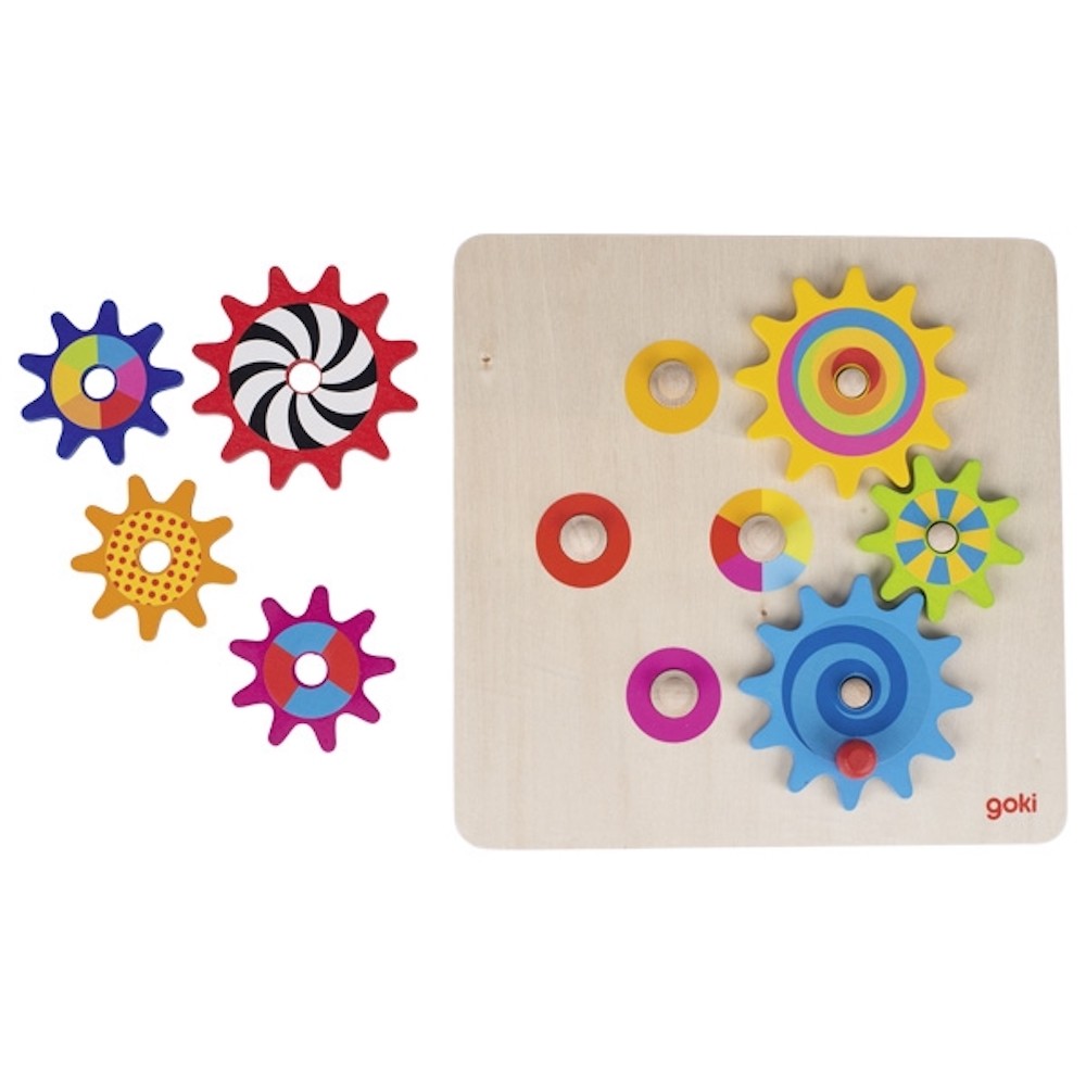 Wooden Interlocking Spinning Gears Board - STEM Cogs Toy - Vue 3