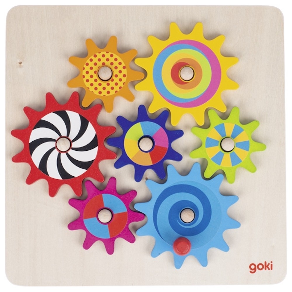 Wooden Interlocking Spinning Gears Board - STEM Cogs Toy - Vue 5