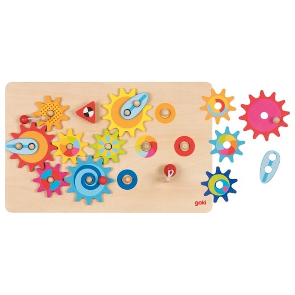 Wooden Interlocking Spinning Gears Board - STEM Cogs Toy - Vue 7
