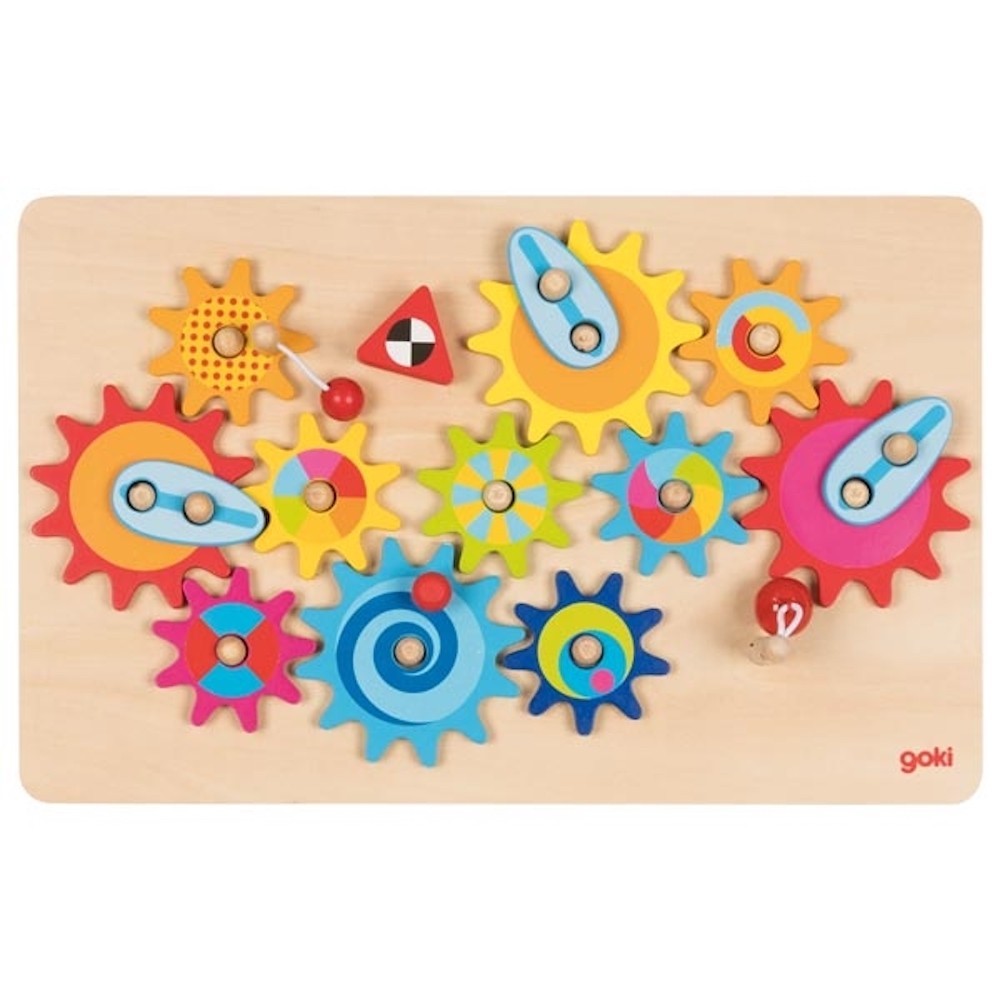 Wooden Interlocking Spinning Gears Board - STEM Cogs Toy - Vue 6