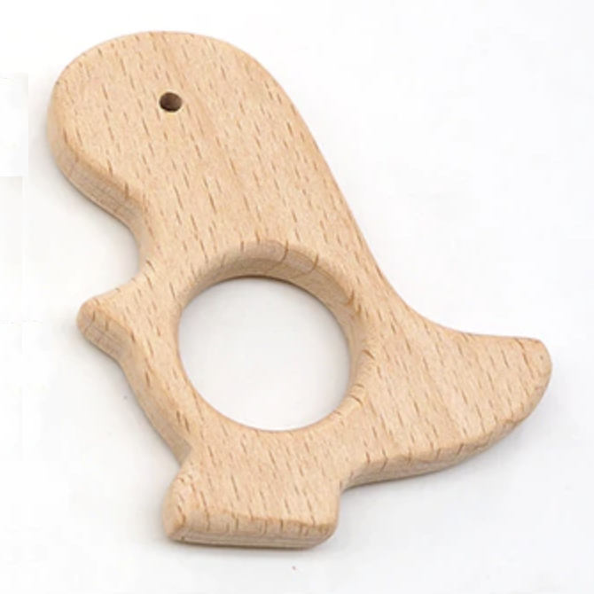 Beech Wood Animal Teething Ring - Vue 16