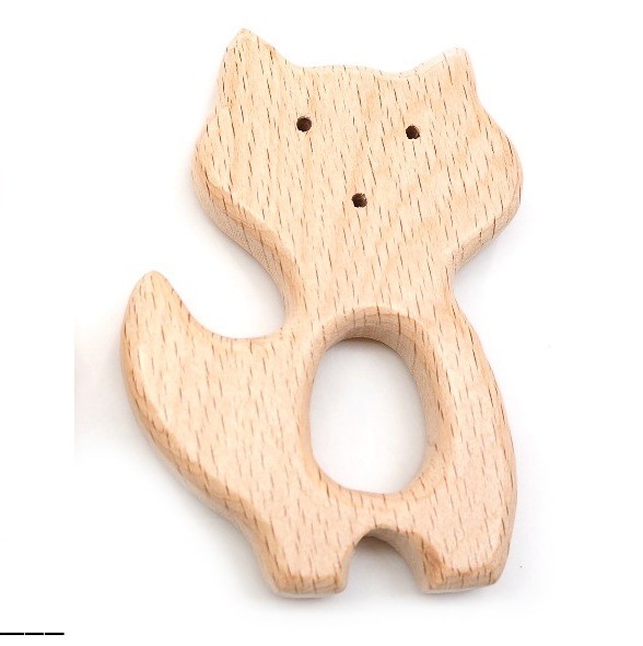 Beech Wood Animal Teething Ring - Vue 22
