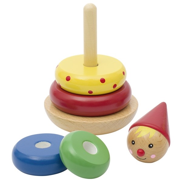 Wooden Clown Stacking Ring Tumbler Tower - Vue 2