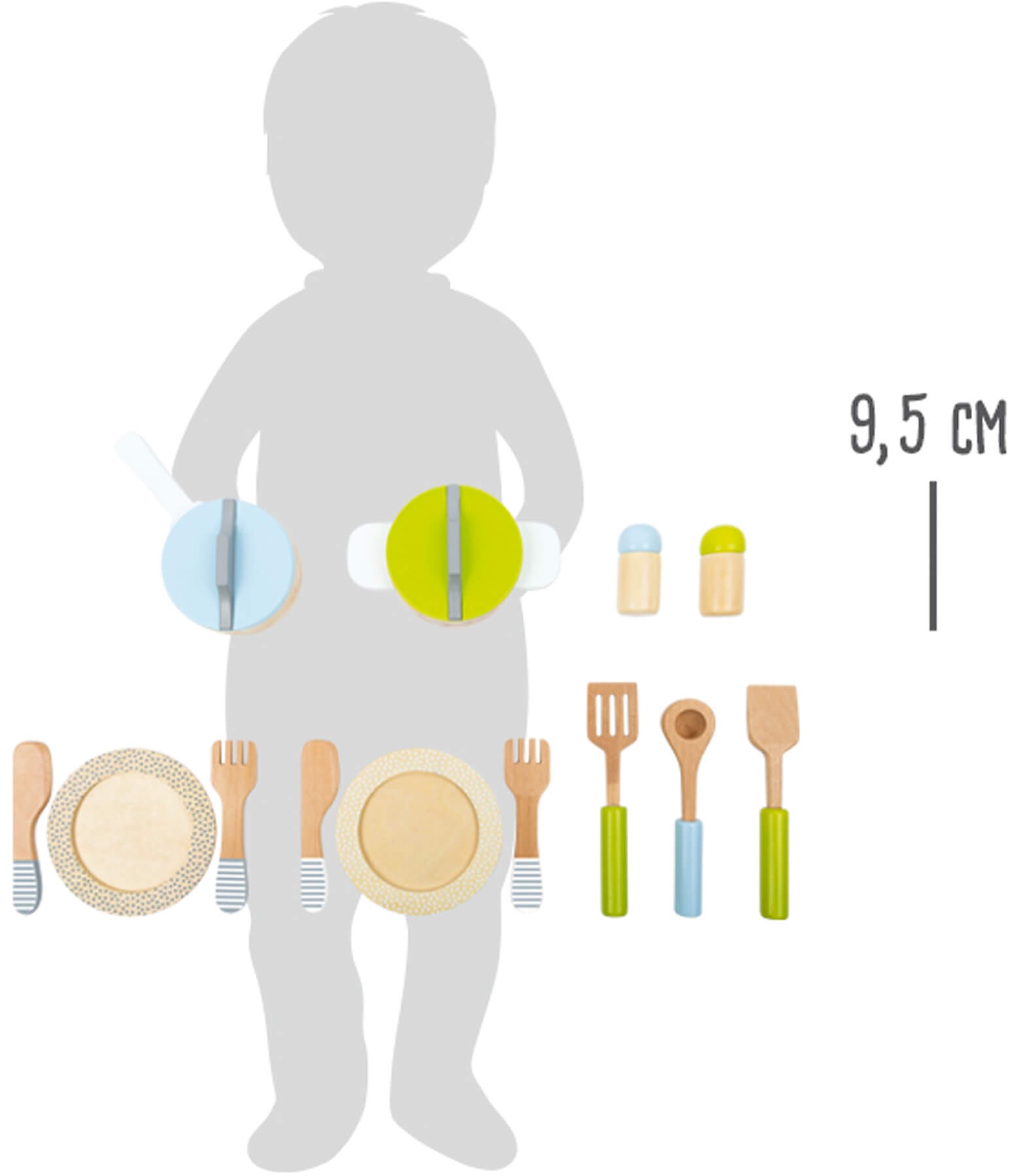 Wooden Cookware & Tableware Pretend Dinner Play Set - Vue 2