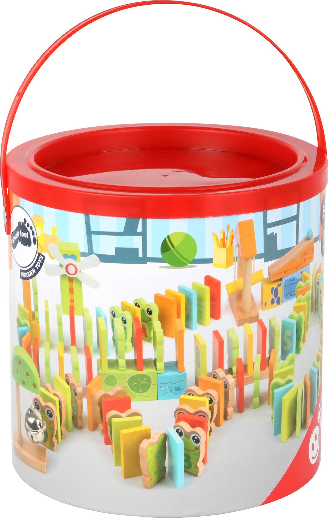 Wooden Domino World Frog Obstacle Course - 145 Pieces - Vue 2