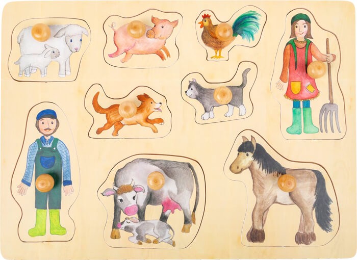 Toddler Wooden Inset Peg Puzzle - Learning Themes - Vue 8