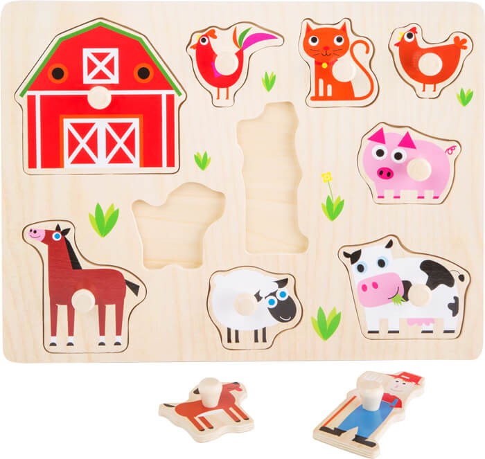 Toddler Wooden Inset Peg Puzzle - Learning Themes - Vue 11