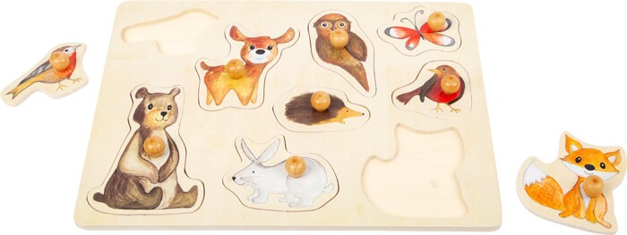 Toddler Wooden Inset Peg Puzzle - Learning Themes - Vue 13
