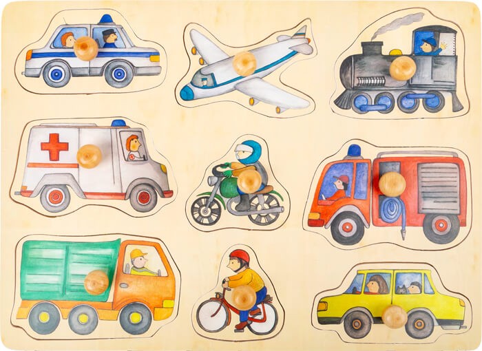 Toddler Wooden Inset Peg Puzzle - Learning Themes - Vue 22