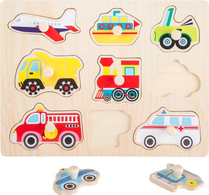 Toddler Wooden Inset Peg Puzzle - Learning Themes - Vue 21