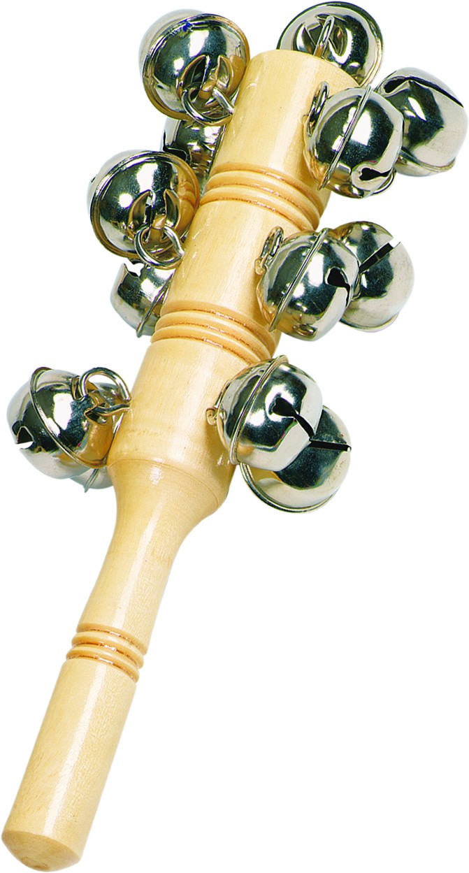 Wooden Bell Stick Rattle - Medium (18cm)